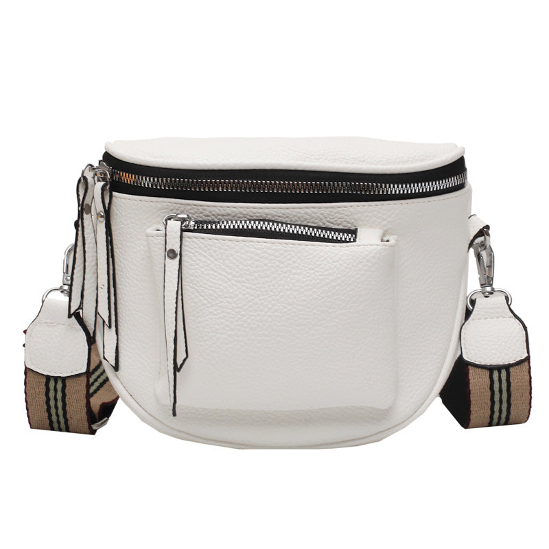 One Shoulder Crossbody Soft Leather Casual Saddle Bag photo 1