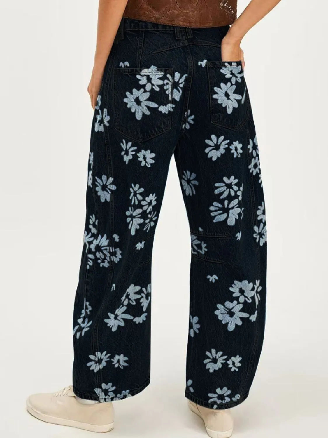 Printed Wide Leg Jeans (5)