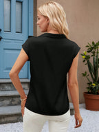 Bow Tie Cap Sleeve Blouse (20)