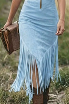 Fringe Zip Front Sleeveless Dress (15)