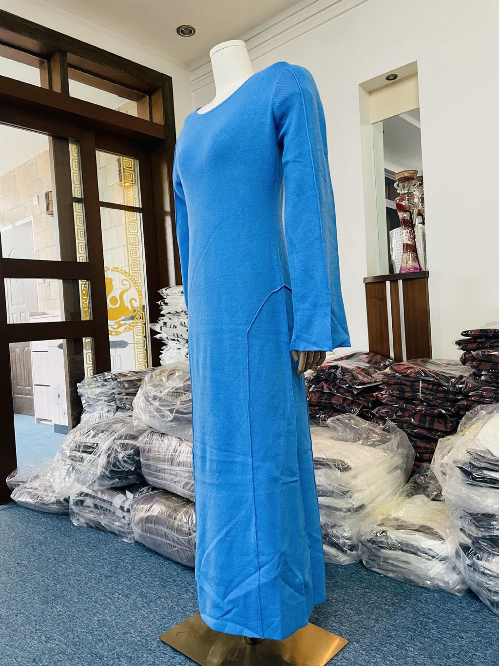 Bell Sleeve Slim Knitted Dress photo 5