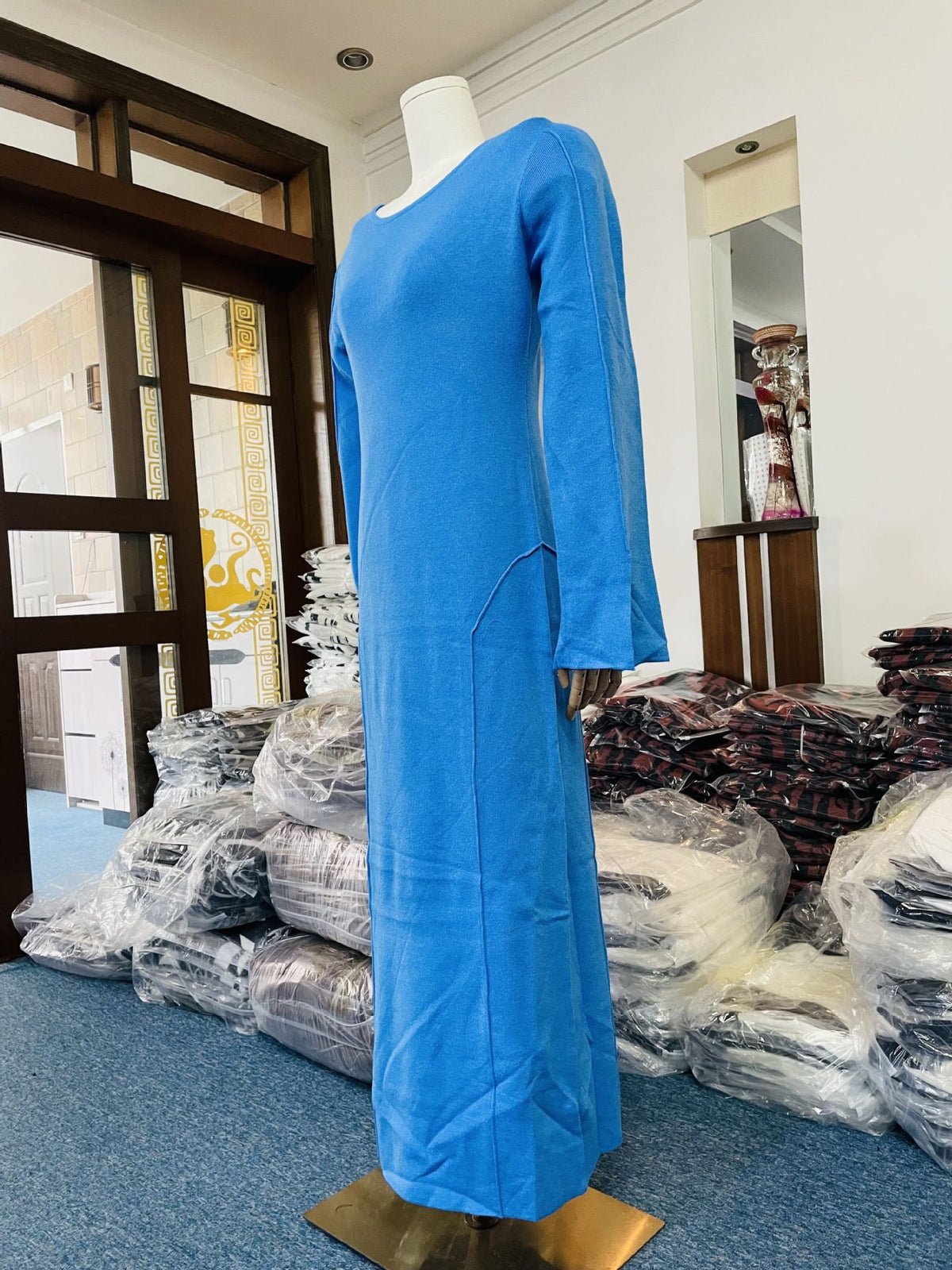 Bell Sleeve Slim Knitted Dress photo 5