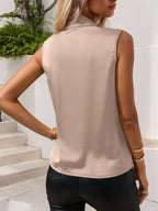 Ruched Surplice Sleeveless Top (6)