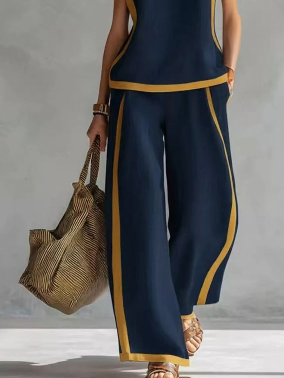 Sleeveless Tank Top Wide-leg Pants Set (6)