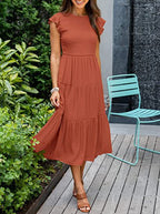 Bohemian Midi Short Sleeve Dress photo 13