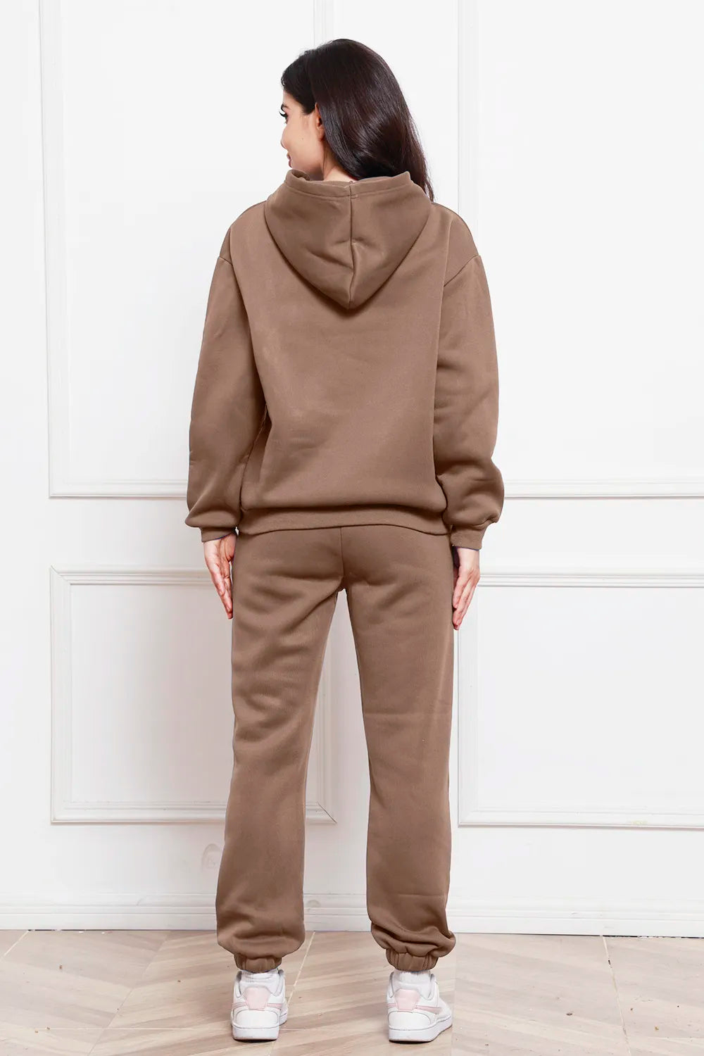 Drop Shoulder Long Sleeve Hoodie Pants Set (18)