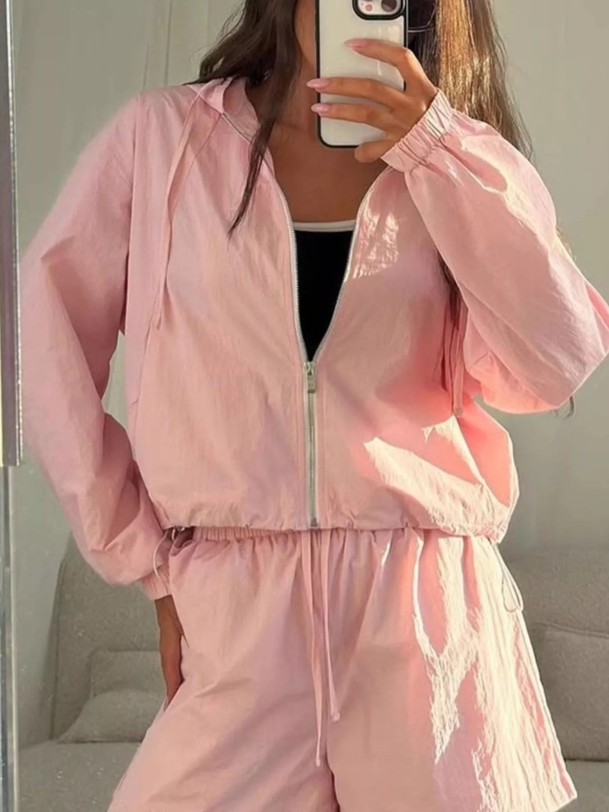 Lightweight Hooded Jacket Shorts Set (6)