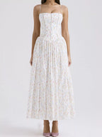 Floral Spaghetti Straps Midi Dress (17)