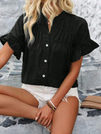 Button Down Ruffled Short Sleeve Shirt (14)