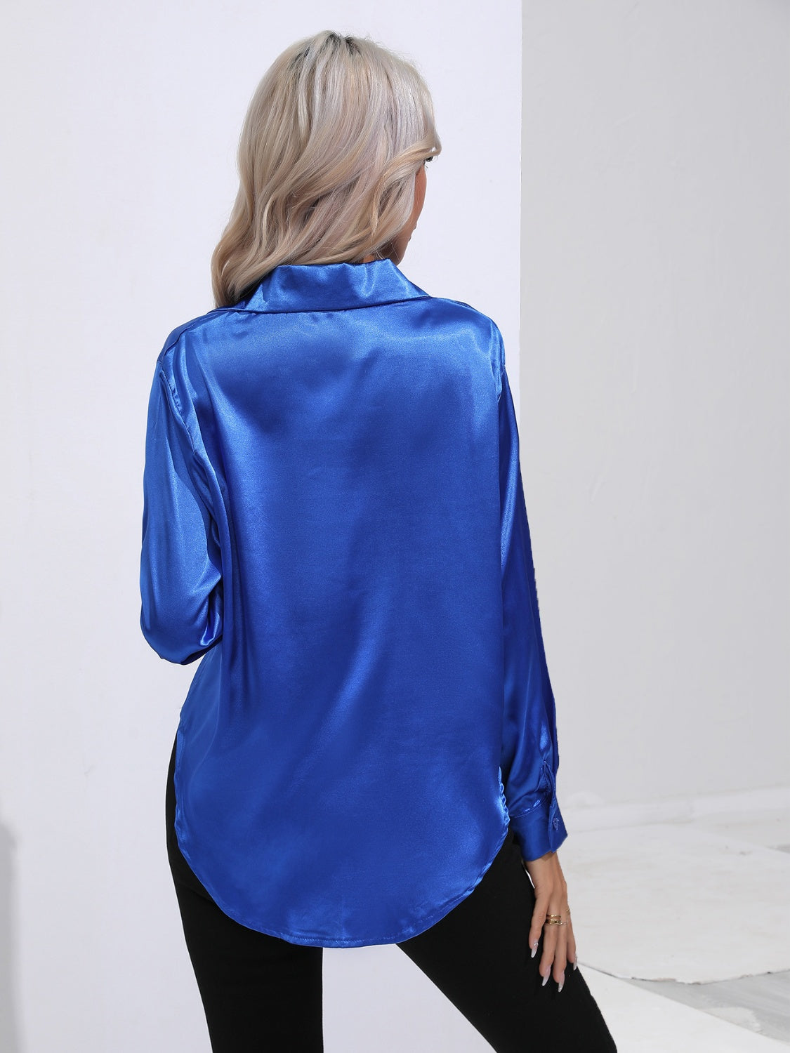 Collared Neck Buttoned Long Sleeve Shirt (9)