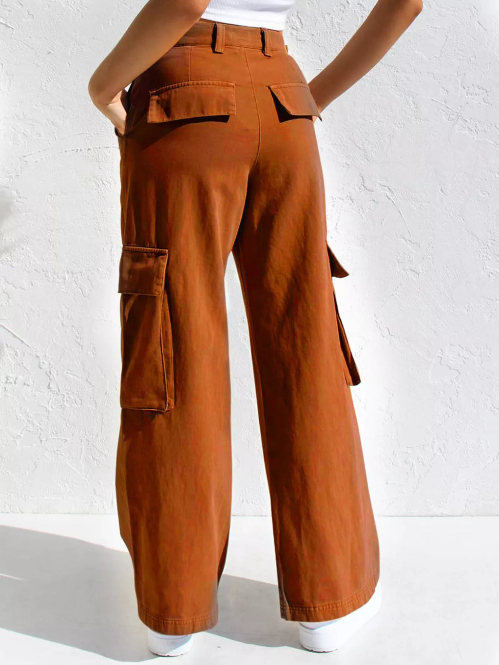 High-waisted Wide Leg Cargo Jeans (14)