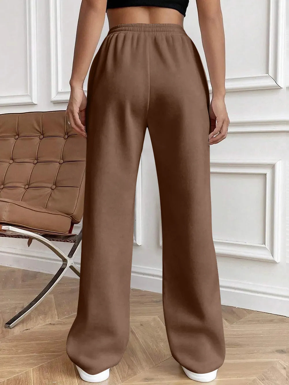 Drawstring Elastic Waist Pants Pockets (12)