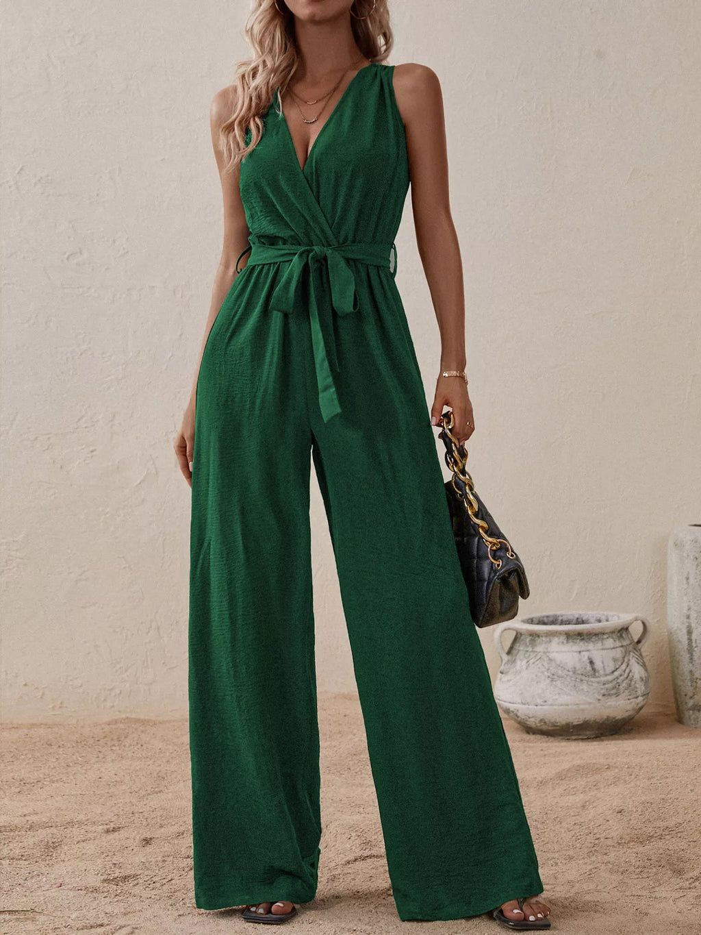 Sleeveless Tie Waist Wide Leg Jumpsuit (9)