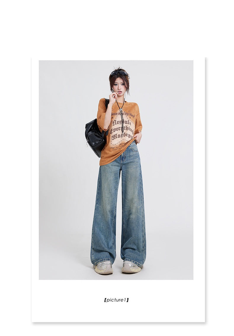 Wide Leg Jeans High Waist Baggy Straight Trousers photo 10