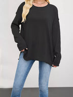 Casual Loose-fit Crew Neck Sweater (6)