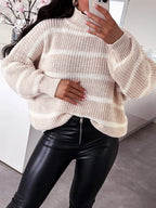 Striped Turtleneck Long Sleeve Sweater (18)