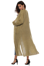 Long Sleeve Open Front Buttoned Cardigan (24)