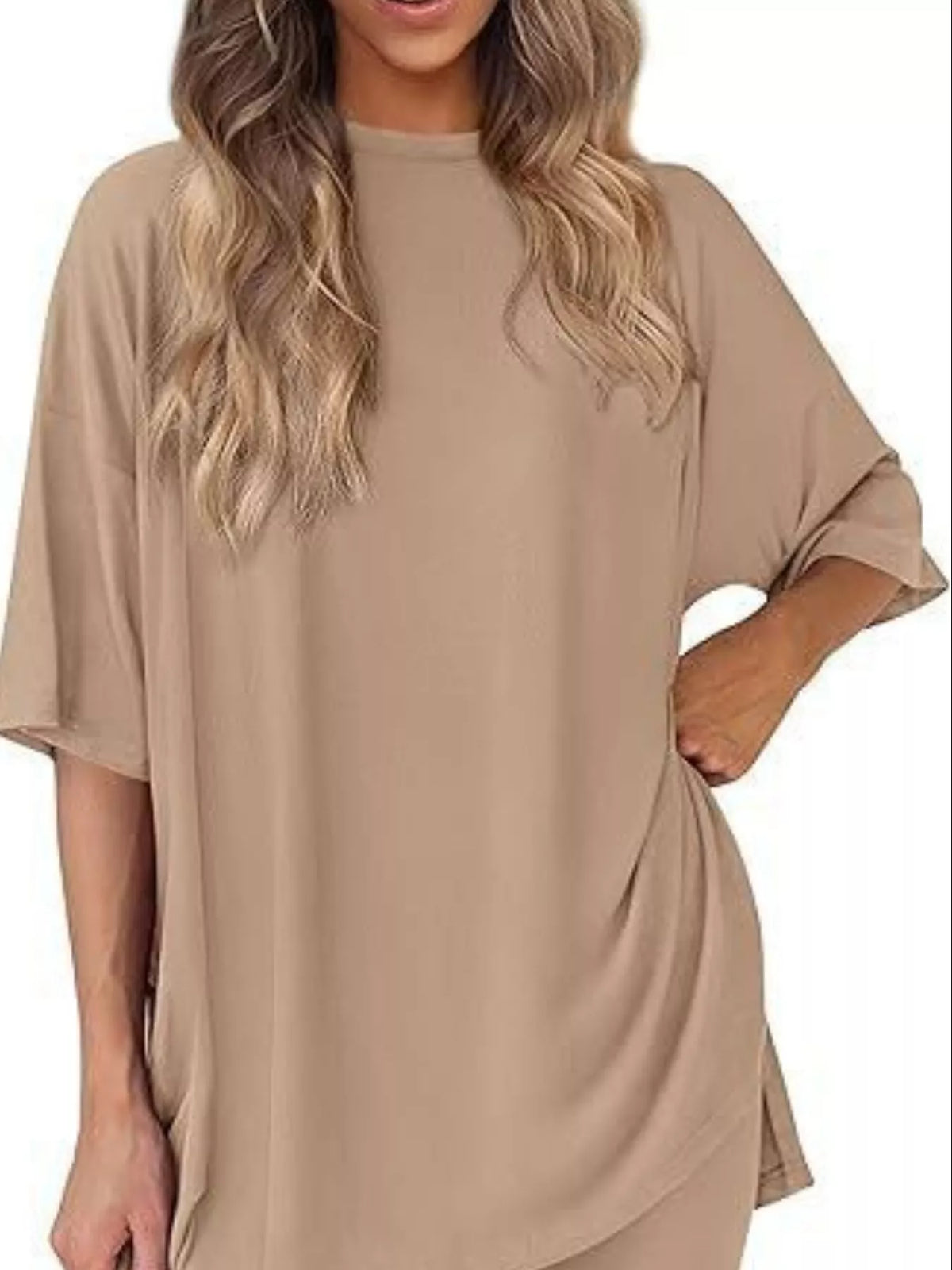 Full Size Half Sleeve T-shirt Shorts Set Plus (5)