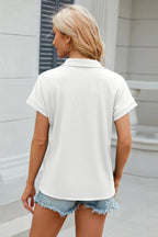 Johnny Collar Short Sleeve Blouse (16)