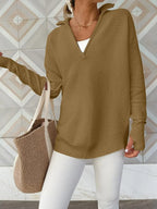 Half Zip Long Sleeve Knit Top (25)