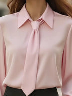 Collared Neck Long Sleeve Blouse (5)