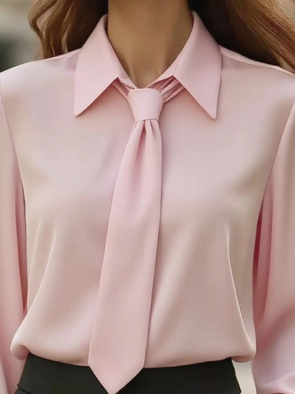 Collared Neck Long Sleeve Blouse (5)