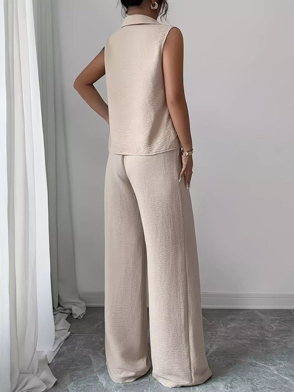 Sleeveless Top Wide Leg Pants Set (19)