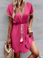 V-neck Short Sleeve Mini Dress (20)