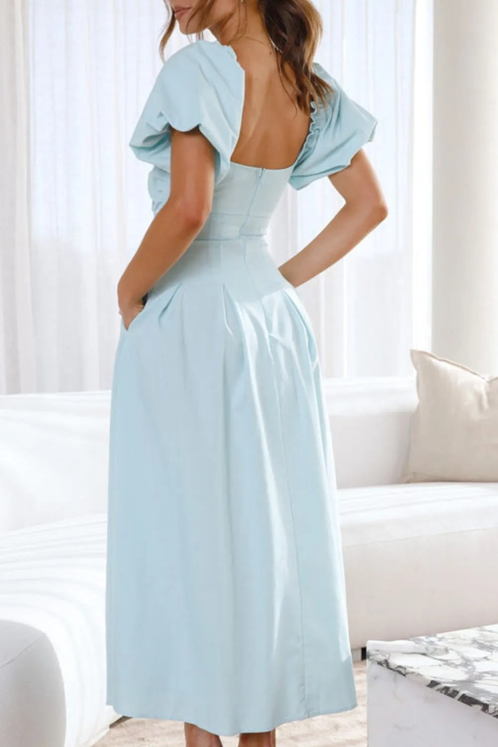 Sweetheart Neck Puff Sleeve Dress (25)