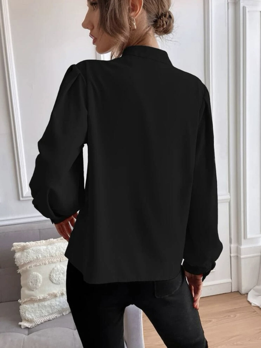 Mock Neck Button Front Shirt (15)