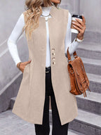 Button-down Longline Vest Coat
