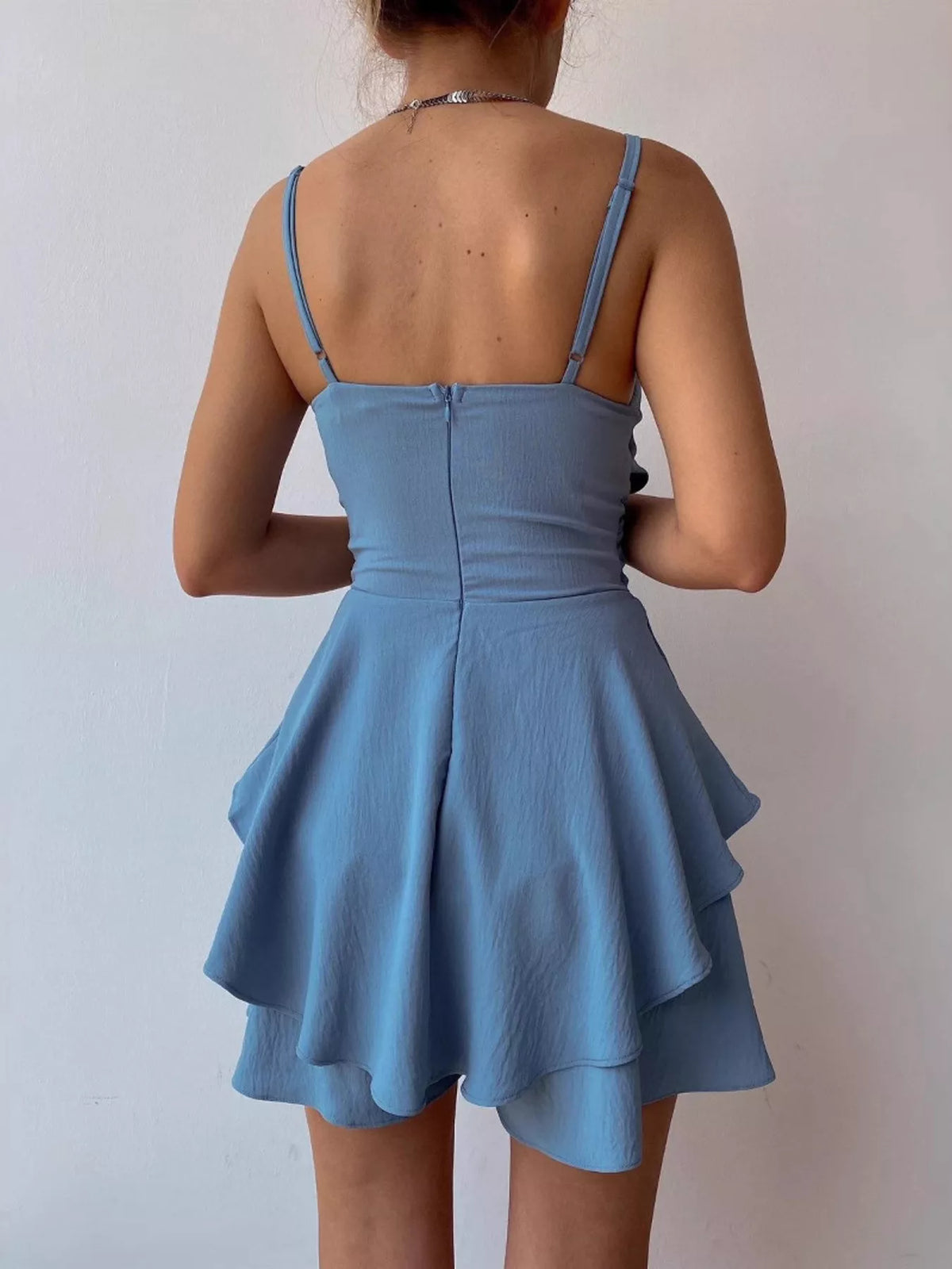 Spaghetti Strap Ruffled Romper (4)