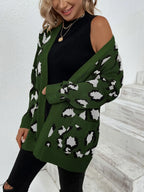 Leopard Open Front Dropped Shoulder Cardigan (3)