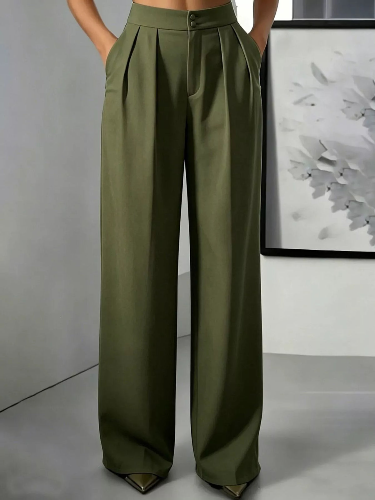 High-waisted Pleated Wide-leg Pants (21)