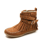 Fringe Studded Suede Flat Boots (11)