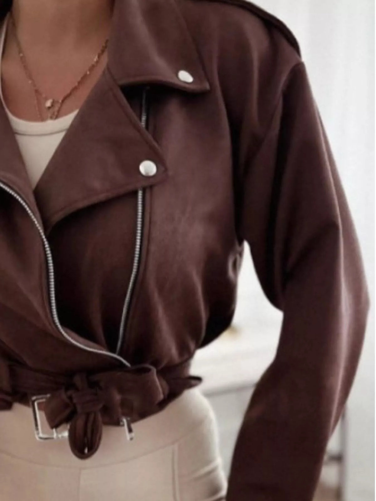 Cropped Biker Jacket Belt Detail (14)