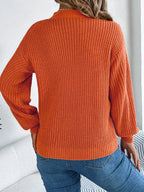 Cutout V-neck Long Sleeve Sweater (6)