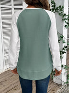 Waffle Knit Raglan Sleeve T-shirt (14)