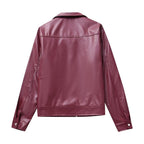 Cool Wild Lapel Leather Biker's Jacket photo 7