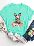 Rabbit Round Neck Short Sleeve T-shirt