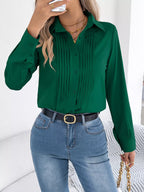 Pleated Front Long Sleeve Shirt (12)
