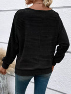 Ribbed Round Neck Long Sleeve Top (22)