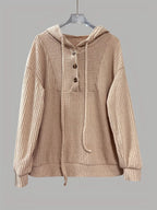 Button-front Drawstring Hoodie (6)