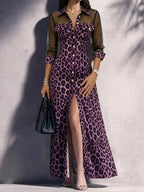 Leopard Sheer Mesh Dress