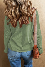 Exposed Seam V-neck Long Sleeve T-shirt (9)