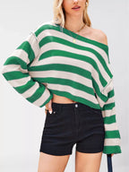 Striped Dropped Shoulder Sweater (16)