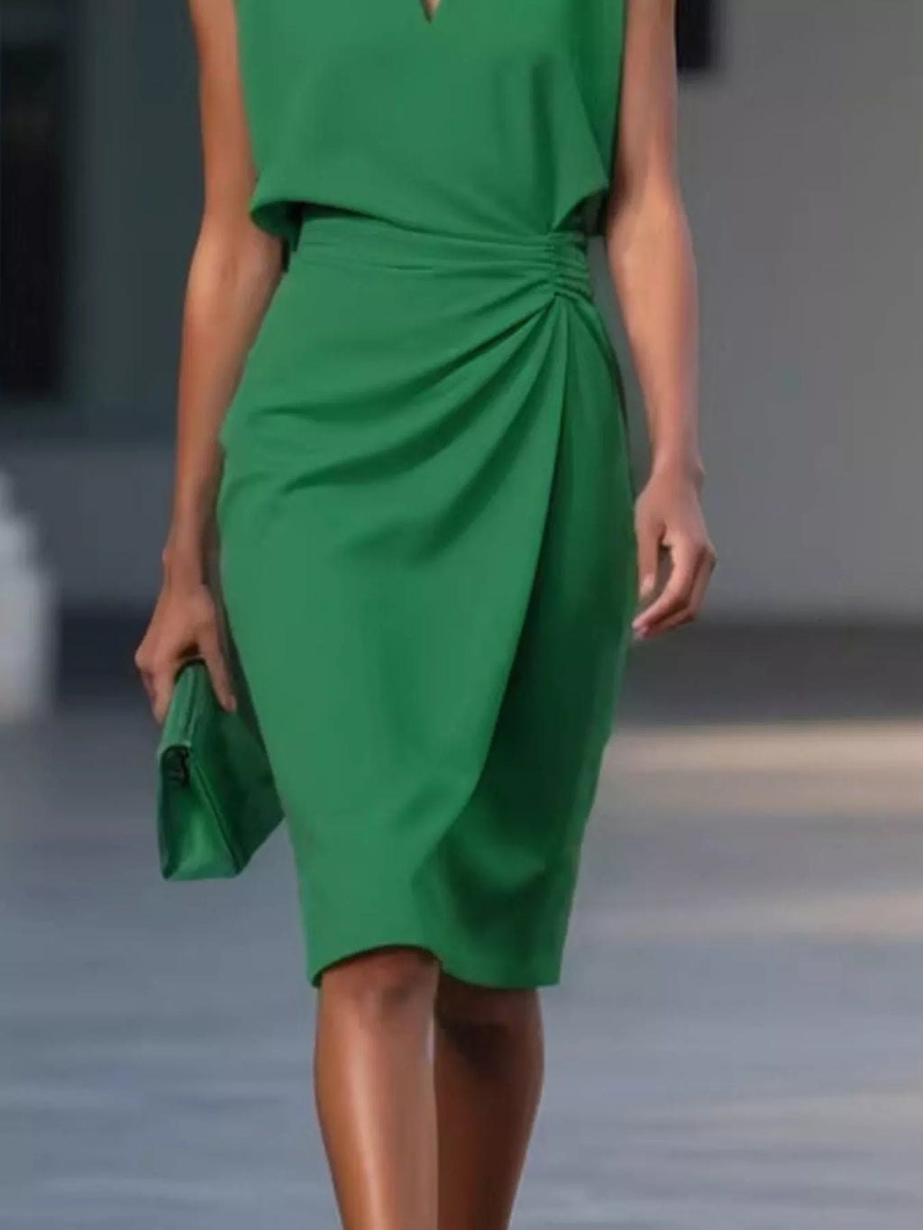 Ruched Waist Sleeveless Dress (12)