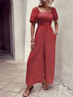 Printed Square Neck Puff Sleeve Jumpsuit (9)