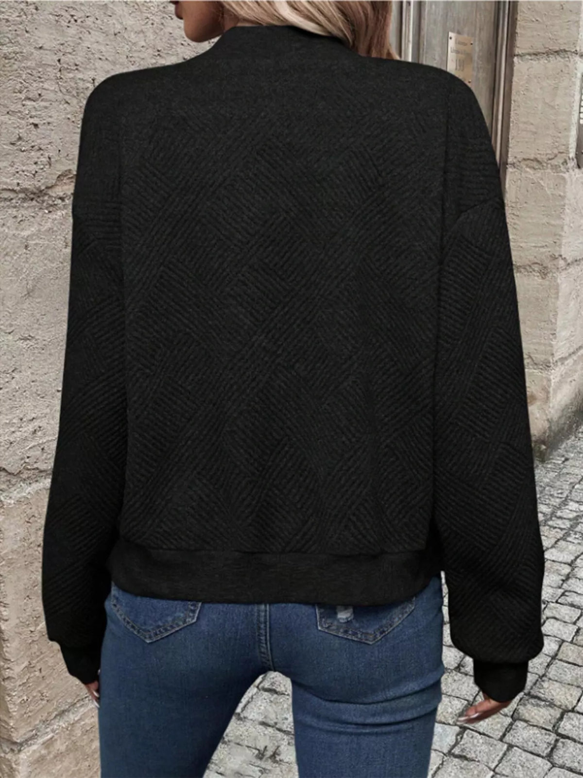 Textured Knit Zip-up Jacket (15)