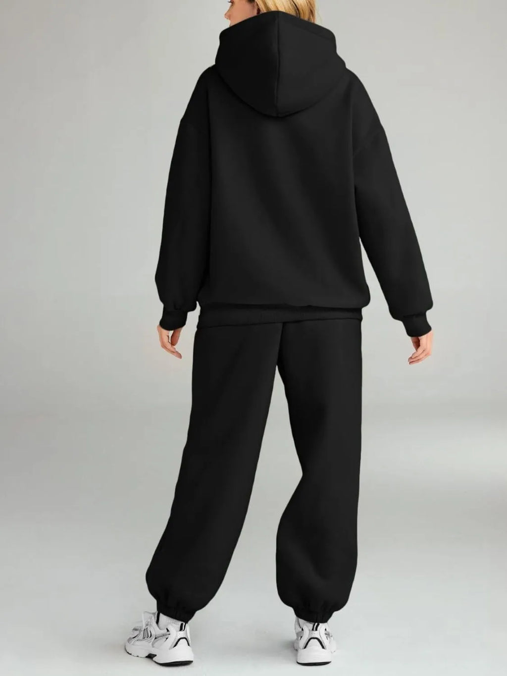 Full Size Kangaroo Pocket Hoodie Joggers Set Plus (3)